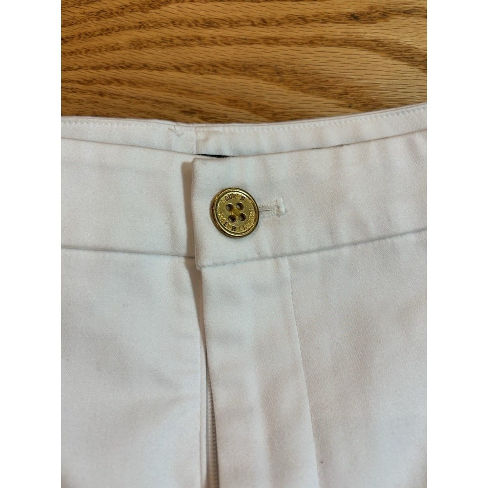 Lauren Ralph Lauren Bermuda Chino Shorts White Cotton Comfort-Womens Sz 16 - Picture 2 of 9